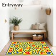 thumbnail image 3 of ODIKA 5'x7' Machine Washable Non-Slip Area Rug, Letter Safari Featuring Animal Icons and Playful Alphabet Pathways High Traffic Rug, Yellow, 695122, 3 of 7