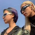 thumbnail image 3 of Gafas De Sol Rectangulares De Moda De Luna Estilo Futurista Para Deportes Al Aire Libre, 3 of 4