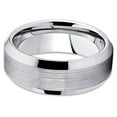 thumbnail image 4 of Tungsten Wedding Band Silver Tungsten Ring Tungsten Carbide Ring 8mm Beveled Edges (6), 4 of 4