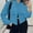 *Blue, variant on ClodeEU Womens Cropped Jackets, Zip Up Button Jackets with Pockets ,Casual Trendy Outwear Gray,Womens Plus L