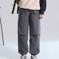 thumbnail image 2 of FAIWAD Girls Baggy Cargo Pants with Pocket Casual Hiking Quick Dry Lightweight Pants Elastic Waist Waterproof Sweatpants, 2 of 7