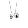 thumbnail image 2 of Delight Jewelry Silvertone Large Viking - Mascot Silvertone Script Initial Disc - & - Charm Necklace, 20"+3", 2 of 4