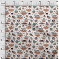 thumbnail image 3 of oneOone Georgette Viscose Rust Brown Fabric Beach Hawai Sewing Material Print Fabric By The Yard 42 Inch Wide, 3 of 4