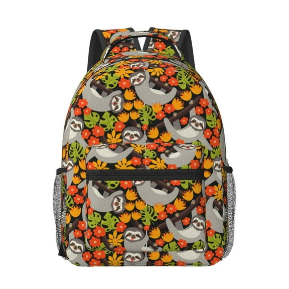 Uemuo Sloth on the Branch Printed Student Durable Water-resistant Backpack,Travel Backpack,Outdoor Activities Backpack, Laptop Backpack, Multi-compartment Backpack
