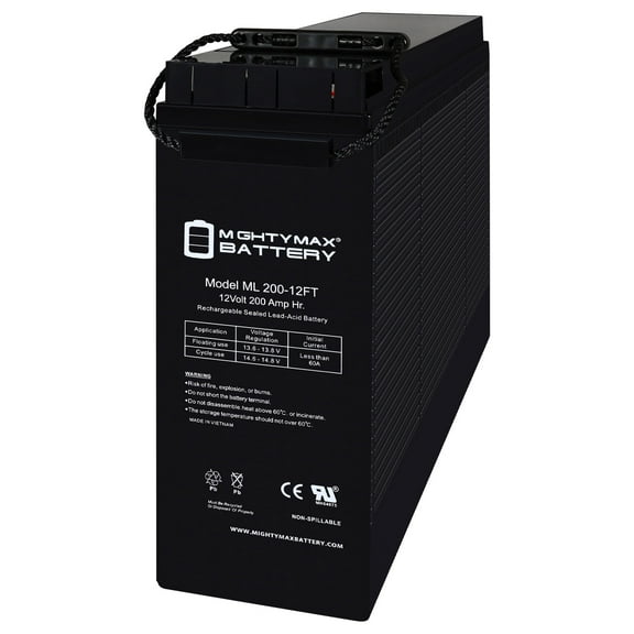 12V, 200Ah, AGM, Front Terminal, Replacement Battery Compatible with Home Power Supply