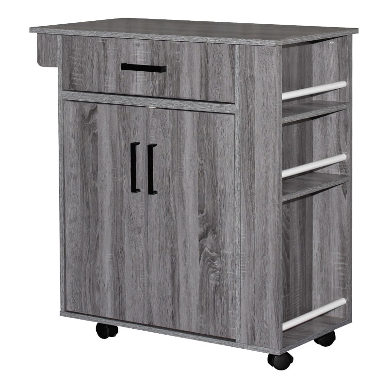 Better Home Products Shelby Rolling Kitchen Cart with Storage