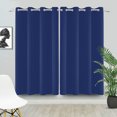 thumbnail image 4 of Nanqianyi Solid Color Blackout Curtains 63 Inches Long, Blue Curtains 2 Panels Set, Thermal Insulated Grommet Drapes for Living Room Bedroom (W52 x L63 Inch, Blue), 4 of 10