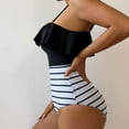 thumbnail image 5 of PuLe One Shoulder One Piece Swimsuit for Women Tummy Control Bathing Suits Modest Full Coverage Keyhole Swimwear ﻿, 5 of 9