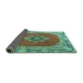 thumbnail image 2 of Ahgly Company Indoor Square Medallion Turquoise Blue Traditional Area Rugs, 7' Square, 2 of 4