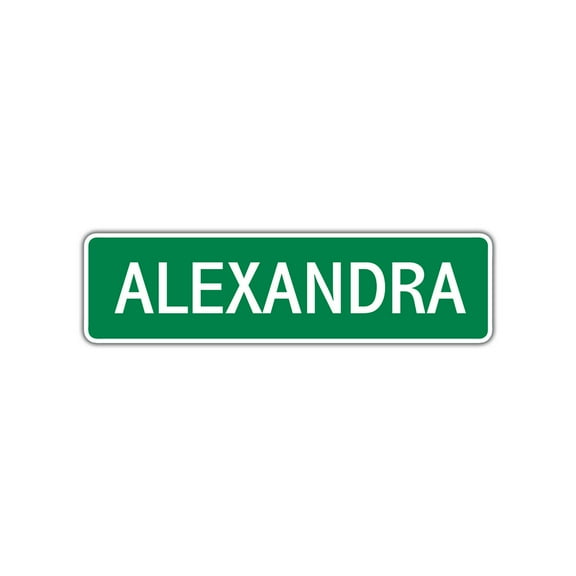 Alexandra Girls Children Name Letter Printed Plaque Novelty Wall Decoration Label Indoor Outdoor Unique Aluminum Metal Sign 4"x13.5"