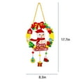 thumbnail image 3 of Wooden Lighted Christmas Wreath Bow Hanging Decoration Led Front Door Wall Window Ornament Christmas Decoration 17.7 in, 3 of 7