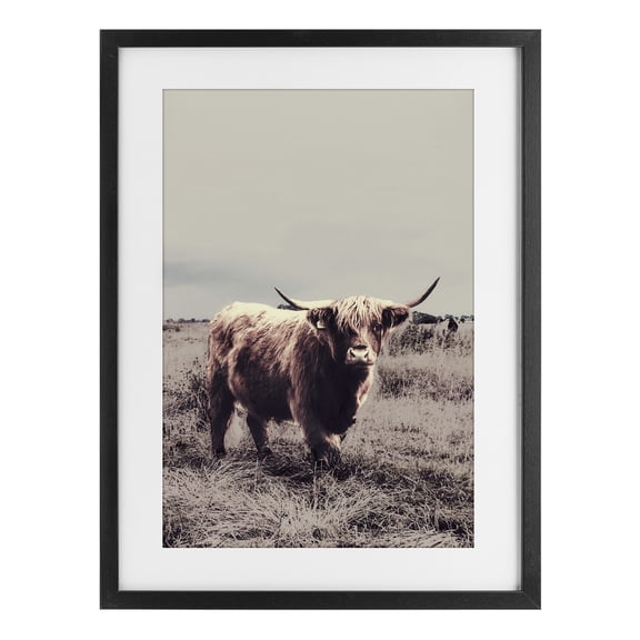 Stupell Industries Farmhouse Horned Cattle in Pasture Black Framed Print Under Glass, 14 x 20, by SD Graphics Studio