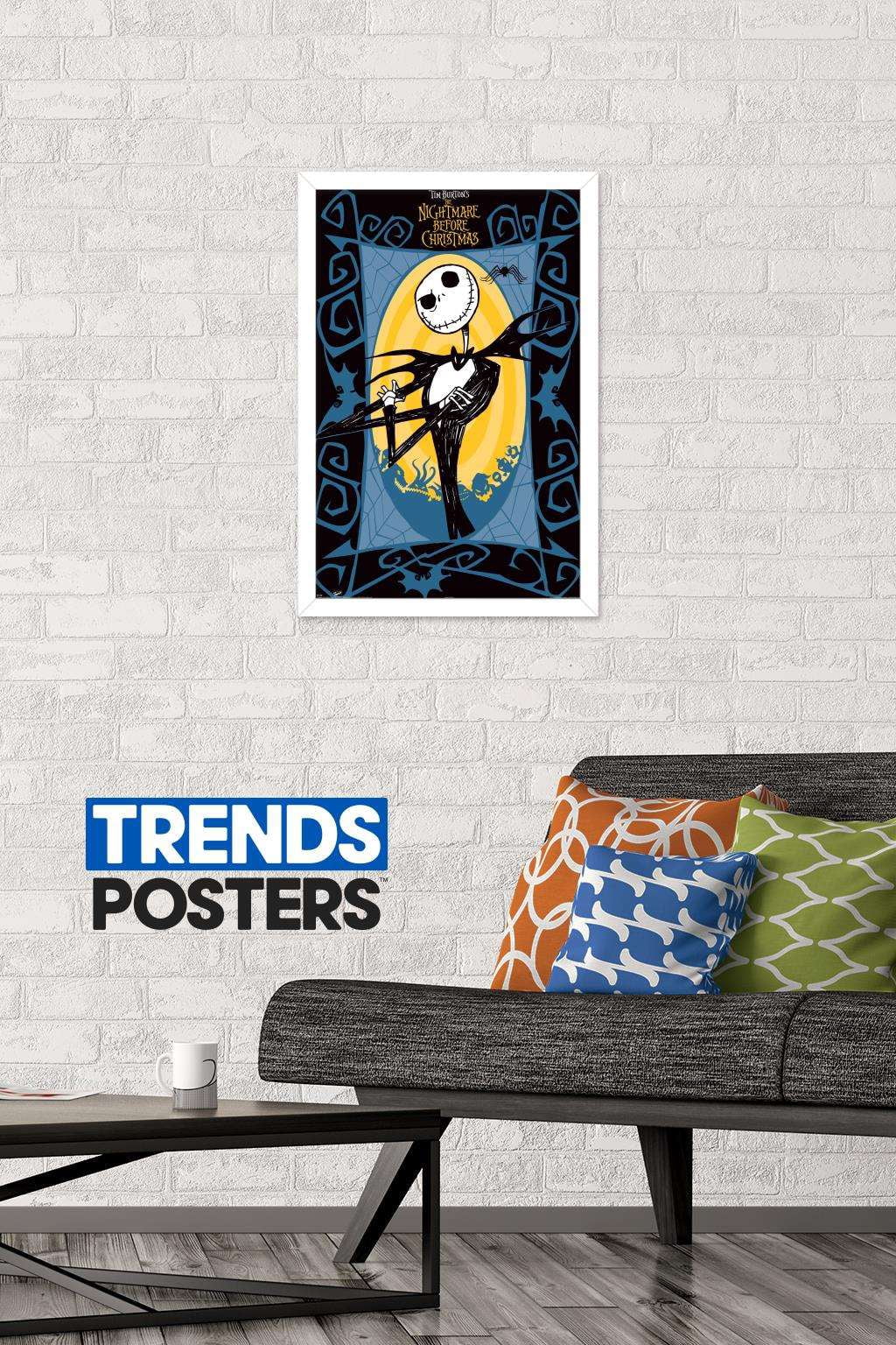 Disney Tim Burton's The Nightmare Before Christmas - Jack Frame Wall Poster, 14.725" x 22.375", Framed