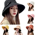thumbnail image 1 of Meidiya Women's Ponytail Bowknot Sun Hat UV Protection Foldable Sun Hat Bucket Cap Wide Brim Beach Fishing Hat, 1 of 8