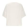 thumbnail image 4 of ECZHAW Cotton Linen Tops for Women Plus Size Half Sleeve Shirt Boho Loose fit Tunic Summer Work Oversized Blouse, 4 of 6