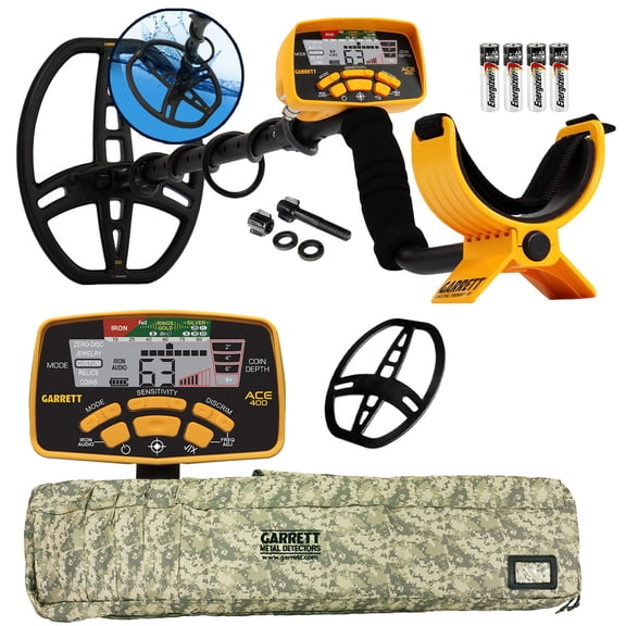 Garrett Ace 400 with Waterproof Coil and Soft Case