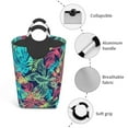 thumbnail image 4 of DouZhe 50L Rectangular Laundry Basket, Green Tropical Plant Prints Waterproof Foldable Laundry Hamper with Aluminum Handles, 4 of 6