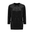 thumbnail image 6 of AKOEE Velvet Long Tops for Women with Pockets Crew Neck Tunic Tops to Wear with Leggings Loose Plain Pullover Tunics (M, Black), 6 of 6