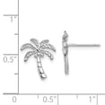 thumbnail image 3 of 14k White Gold Palm Tree Earrings Ball Button Outdoor Nature, 3 of 7