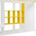 thumbnail image 6 of Duxelifin Full Loft Bed with Storage Shelves and Cabinet, Wood Loft Bed with Wardrobe and Ladder for Teens Adults, White+Yellow, 6 of 8