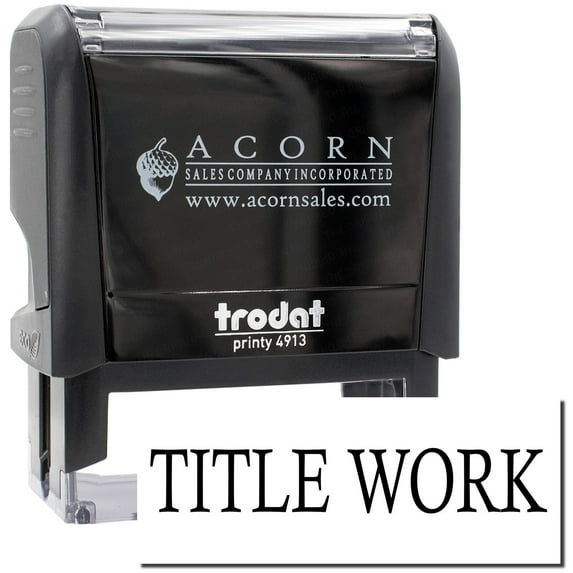 Large Self-Inking Title Work Stamp, Trodat Printy 4913, Press and Print Stamping, Impression Size 7/8" x 2-1/4", Up to 10,000 Impressions - Black Ink
