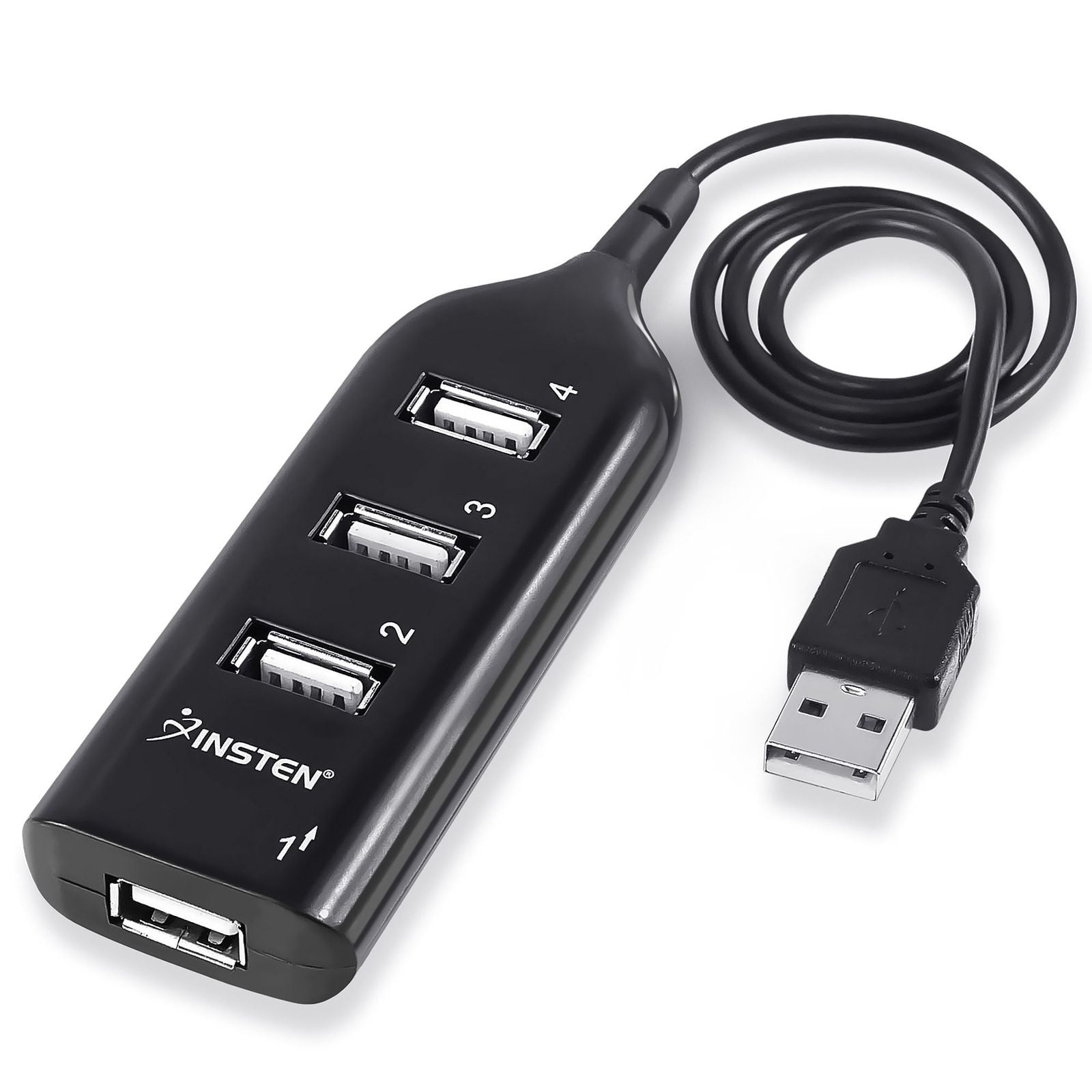 Insten 4-Port USB Hub for Mac Pro / mini, iMac, XPS, Surface Pro, Notebook Flash Drives, HDD, Black - Walmart.com