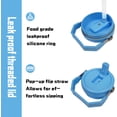 thumbnail image 4 of 30 oz Shark Flip Straw Tumbler with Top Handle for Shark Lover Insulated Resuable Vacuum Tumbler with Flip Straw and Handle for Home Office Car Dishwasher Safe Blue Shark, 4 of 6