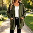 thumbnail image 2 of Edvintorg Open Front Cardigan for Women Plus Size Hooded Long Cardigans Drawstring Long Sleeve Zip Up Cardigan with Pocket Women Clothing Green S-3XL, 2 of 5