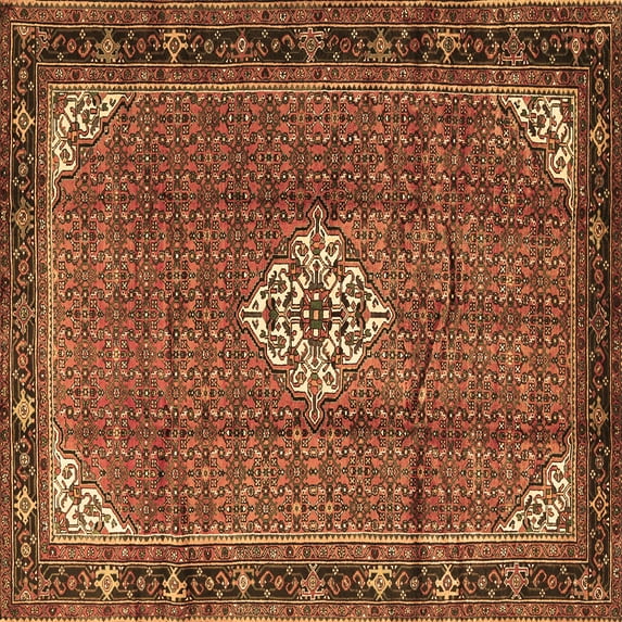 Ahgly Company Indoor Square Persian Brown Traditional Area Rugs, 3' Square