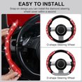 thumbnail image 3 of Katieovy Bling Diamond Steering Wheel Cover, Crystal Diamond Steering Wheel Cover Women Girls Universal Fit D-Shape O-Shape 14.5" to 16", Bling Rhinestone Protector Cover, Red, 3 of 8