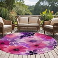 thumbnail image 4 of Spring Floral Round Area Rug 8Ft Washable Large Circle Rugs for Living Room Dorm, Watercolor Flowers Leaves Vintage Beige Non-Slip Carpet Floor Mats Indoor Outdoor Carpet Runner Aesthetic Home Decor, 4 of 8
