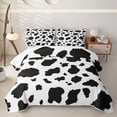 thumbnail image 2 of jejeloiu Vintage Brown Black Cow Print Quilt Full Kids,Retro Animal Print Full Bedspread Sets For Boy,3pcs, 2 of 7
