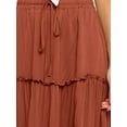 thumbnail image 4 of Glookwis Ladies High Waist Skirts Casual Midi Skirt Drawstring Pleated A-line Swing Skirt, 4 of 4