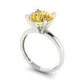 thumbnail image 2 of 2.5 ctw Solitaire Anniversary Ring for Women | Round Cut Natural Citrine | Hyperallergenic Solid 14K White Gold, 2 of 5