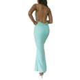 thumbnail image 2 of Kmbangi Robe Longue d'Été pour Femmes Couleur Unie Sans Manches Robe de Soirée Mode Tenue de Boîte de Nuit, 2 of 7
