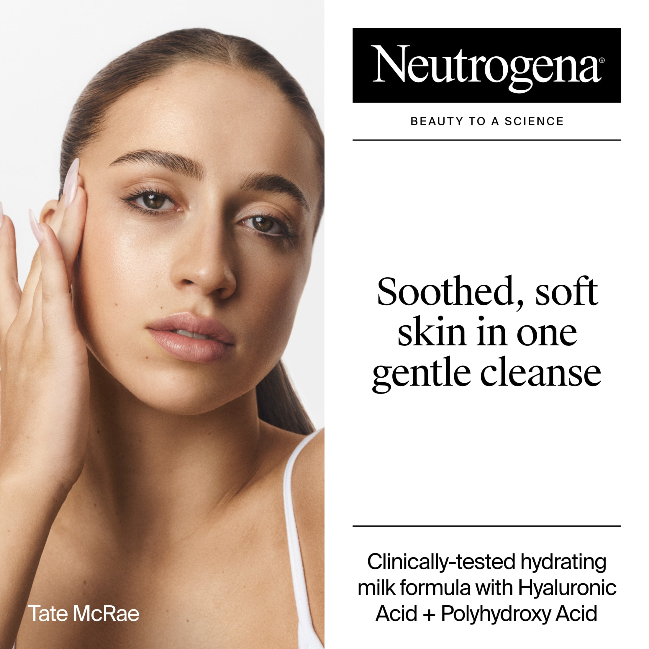 Neutrogena Hydro Boost Soothing Milk Facial Cleanser, Hyaluronic Acid Face Wash, 7.8 oz