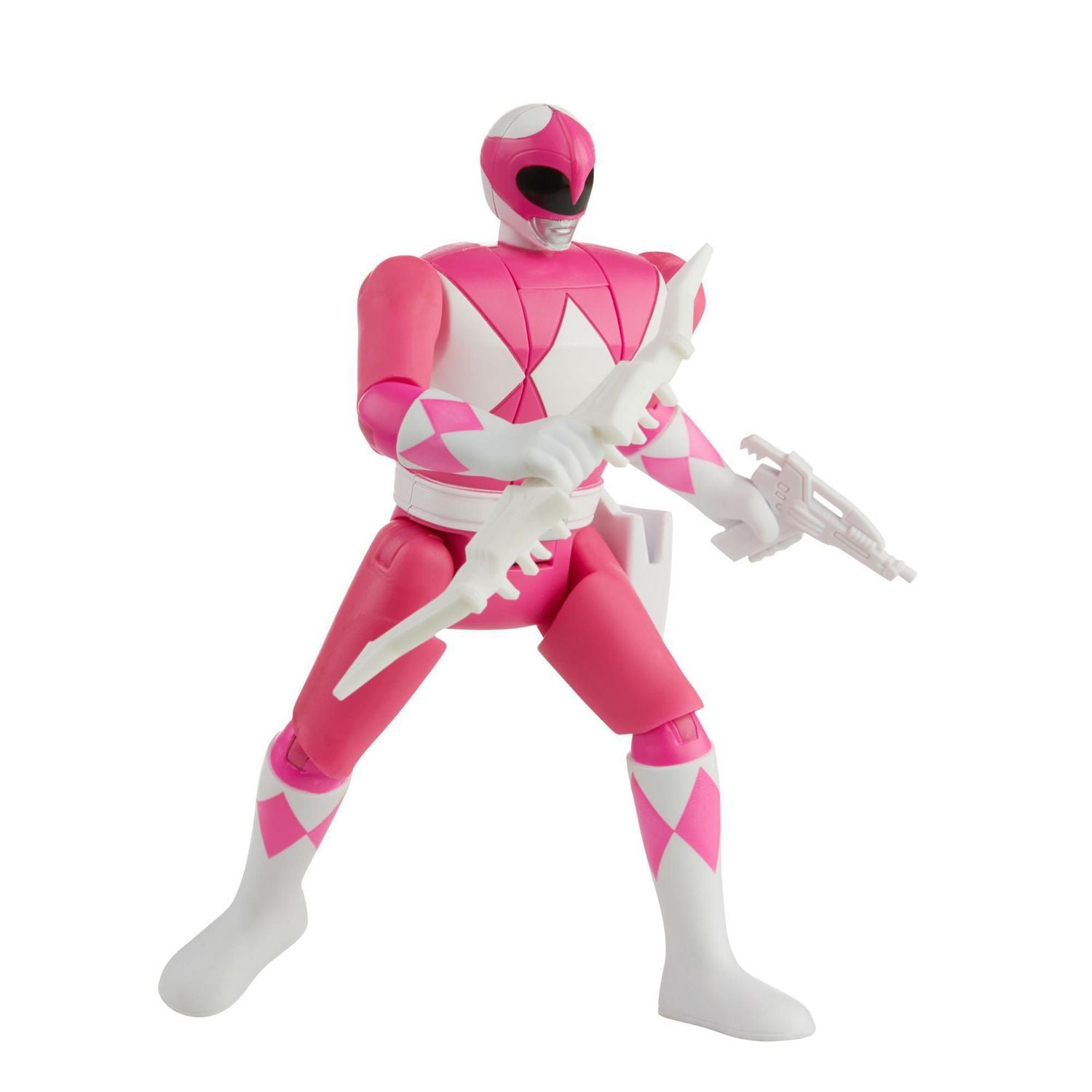 Power Rangers Retro-Morphin Pink Ranger Kimberly Fliphead Action Figure Inspired by Classic Mighty Morphin Toy for Kids Ages 4 and Up