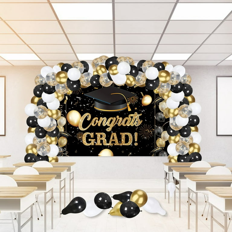 Homecoming Party Decorations, Black and Gold Backdrop Balloon, Garland  Banner, Welcome Home, Back to School, Hoco Dance Party, 2 - AliExpress