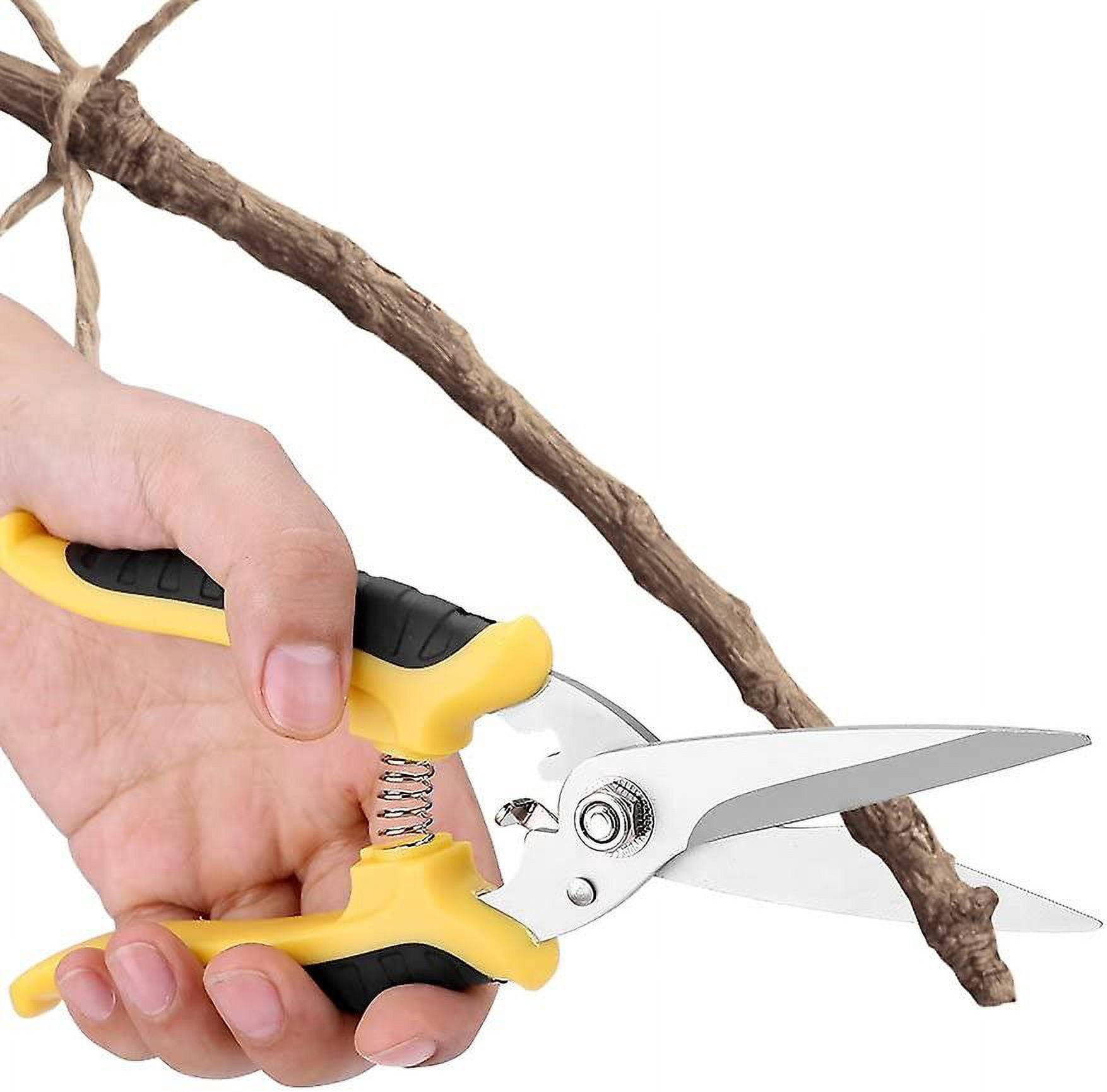 8" 200mm Pruning Shears Garden Scissors, Professional Stainless Steel Bypass Pruning Shears Grafting Scissor Gardening Tool with Ergonomic Anti-Slip H
