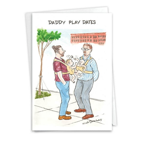 C1536FDG Funny Father's Day Card 'Daddy Play Dates Father'S Day Joke ' with Envelope by NobleWorks