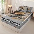 thumbnail image 2 of Homewish Baseball Artwork Zipper Twin Comforter Sets with Fitted Sheet and 2 Pillowcases,Kids Ball Sport Games Zipper Bedding Set For Boys Men,Black Reversible,4-Piece, 2 of 7