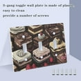 thumbnail image 3 of Yayeee Toggle Light Switch Wall Plate 2-Gang 4.56"x4.48" Decorative Outlet Cover, Black Chocolate Cakes, 3 of 7