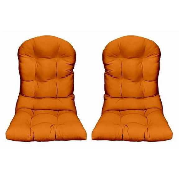 RSH DECOR: Tufted Adirondack Cushion Set of 2 | All-Weather Fabric | Orange