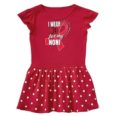 

Inktastic Sickle Cell Awareness I Wear Red For My Noni Gift Toddler Girl Dress