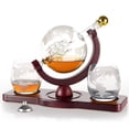 thumbnail image 1 of Set de decantadores de whisky Oaksea Globe con 2 vasos de cristal, 1 of 1