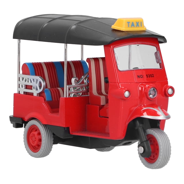 Tricycle Thaïlandais à Rétrofriction, Modèle de Voiture Tuk Tuk en Alliage avec Design, Jouet Rétro pour Enfants de 3 Ans et Plus, Voiture à Rétrofriction Facile à Utiliser pour le Jeu et la Collection des Enfants