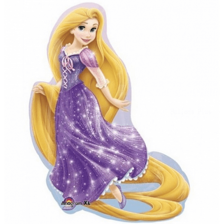 AIR FILLED ONLY 14IN RAPUNZEL FOIL BALLOON PACK OF 10