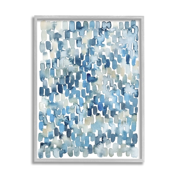 Stupell Industries Coastal Tile Abstract Soft Blue Beige Shapes, 24 x 30,Design by Grace Popp