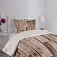 thumbnail image 2 of Ambesonne Wooden Print Quilted Coverlet 2 Pcs, Vintage Barn Floor Art, Twin Size, Grey Brown, 2 of 4
