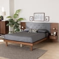 thumbnail image 3 of Baxton Studio Eliana Fabric & Wood King Bed with Nightstand in Gray/Walnut, 3 of 28